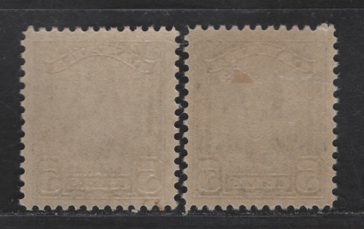 Lot 253 Canada #153 5c Deep Rose Lilac & Deep Dull Milky Violet King George V, 1928-1929 Scroll Issue, 2 VFOG Singles, Paper ABN-M