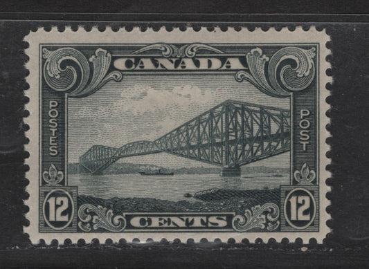 Lot 269 (C) Canada #156 12c Bluish Slate Quebec Bridge, 1928-1929 Scroll Issue, A FOG Single, Paper ABN-G