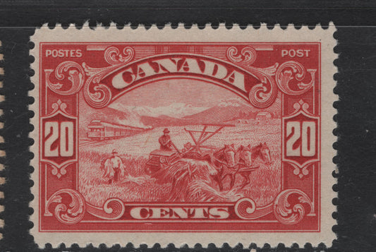 Lot 277 Canada #157 20c Carmine Red Harvesting Wheat, 1928-1929 Scroll Issue, A FNH Single, Paper ABN-M