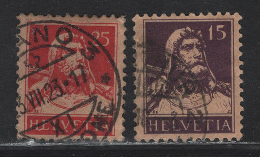 Lot 310 Germany - Bavaria SC#172b, 178 15c - 25c Dark Violet - Carmine On Buff William Tell's Son, 1914-1930 William Tell's Son Issue, 2 Very Fine Used Singles