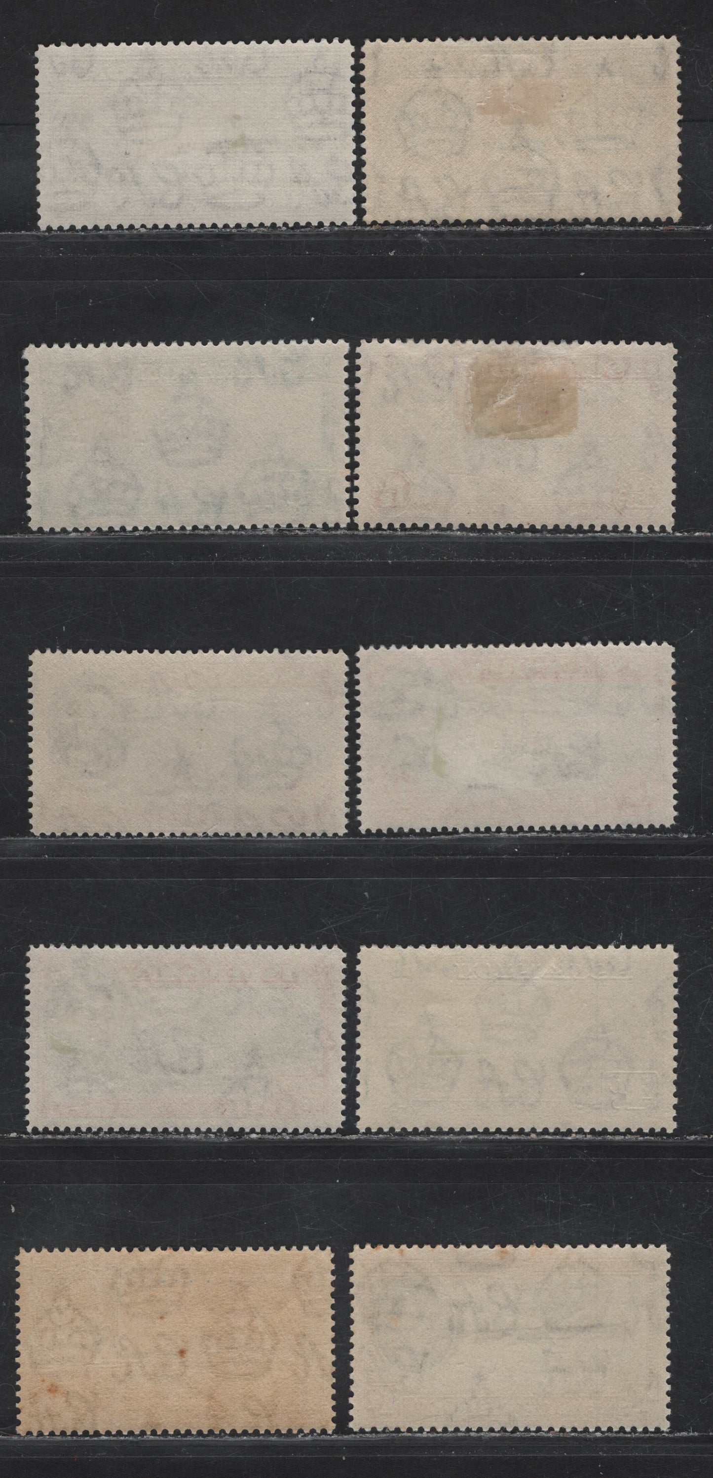 Lot 320 Ascension SG#38b, 39d, 40b, 40d, 40e, 41c, 42d, 43, 44a 1/2d - 1/- Black & Violet - Black & Sepia King George VI, 1944-1952 KGVI Pictorial Issue, 10 F/VFOG Singles, Perfs 13x 13.5 (6d) & 14, Includes 2 Shades Of 1/2c