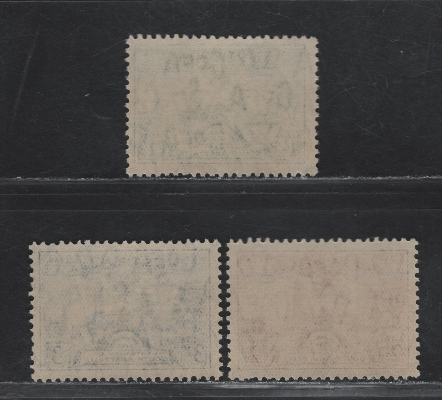 Lot 328 Australia SG#161-163 2d - 1/- Carmine - Green Site of Adelaide, 1936 South Australia Centenary Issue, 3 VFOG Singles