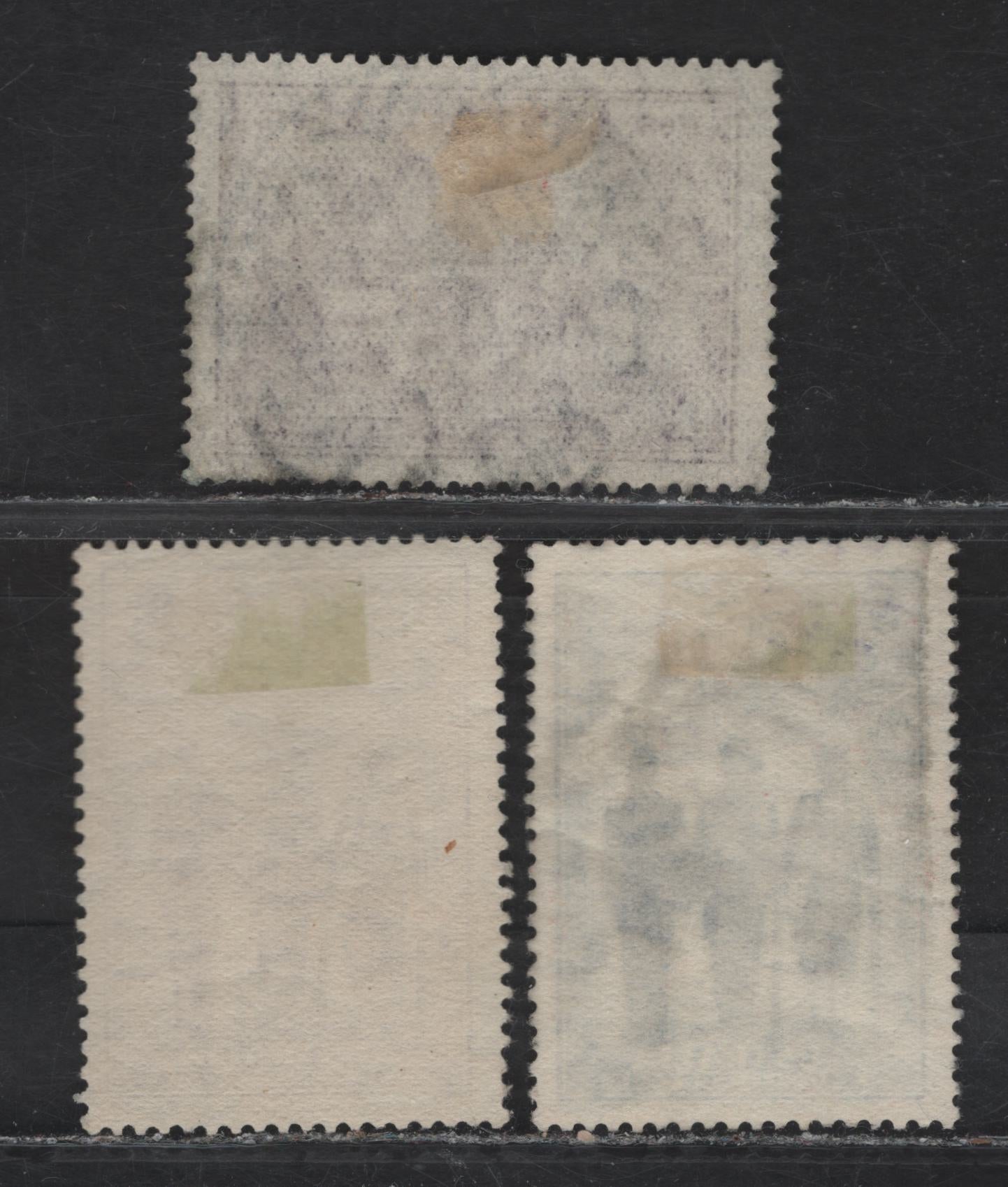 Lot 331 Australia SG#195, 198-199 9d - 6d Purple - Brown Governor Phillip At Sydney Cove - A.I.F & Nurse, 1937-1940 150th Anniv of NSW - Australian Imperial Forces Issues, 3 Fine/Very Fine Used Singles, 3d Has A Light Internal Crease