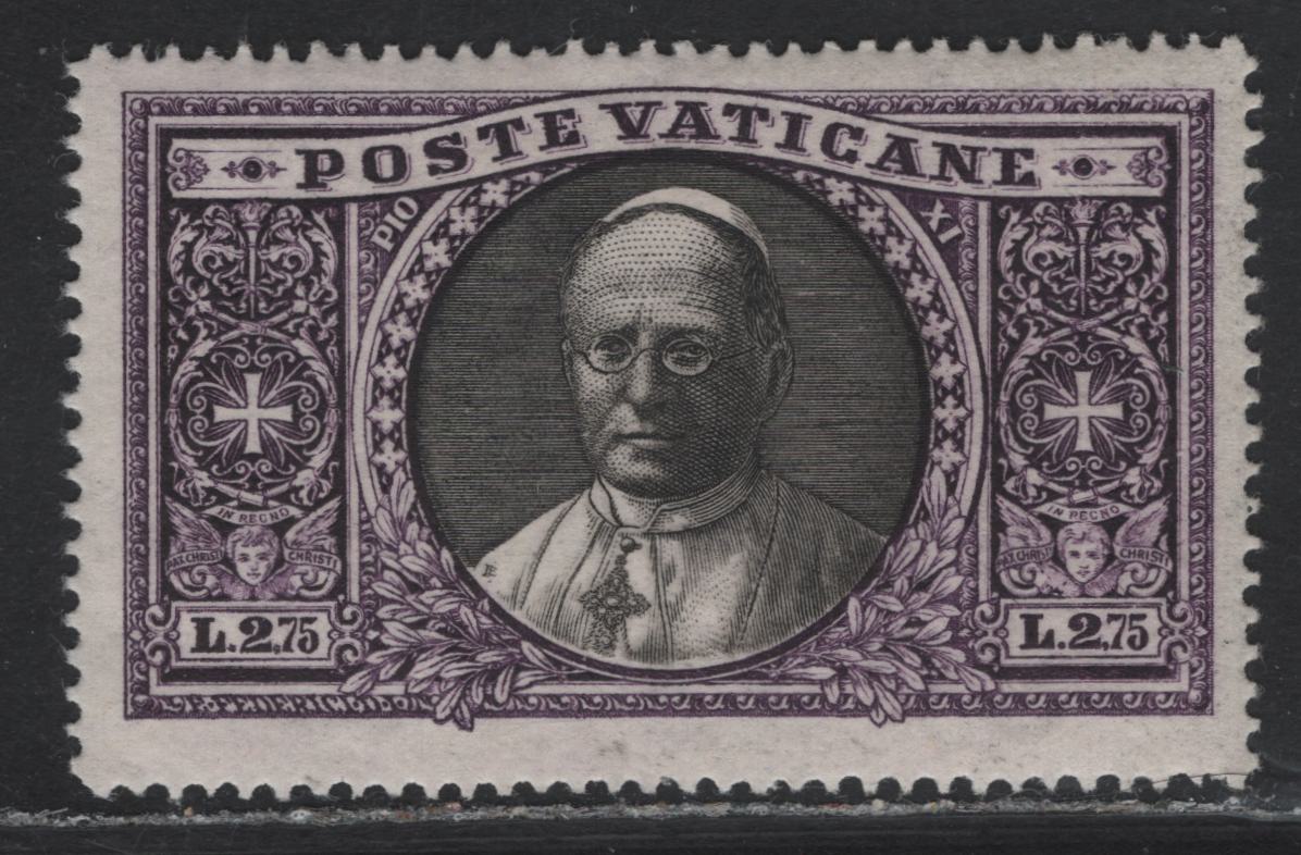 Lot 40 Vatican City #31 2.75l Dark Violet & Black Pope, 1933 Pictorial Issue, A VFOG Single
