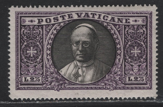 Lot 40 Vatican City #31 2.75l Dark Violet & Black Pope, 1933 Pictorial Issue, A VFOG Single