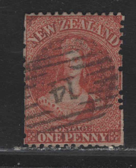 Lot 53 (C) New Zealand SG#69 1d Carmine Vermillion Queen Victoria, 1862-1864 Chalon Heads Issue, A Very Fine Used Single, Large Star Wmk, Scissor Separated, As Was Often The Case With These First Perforated Issues.