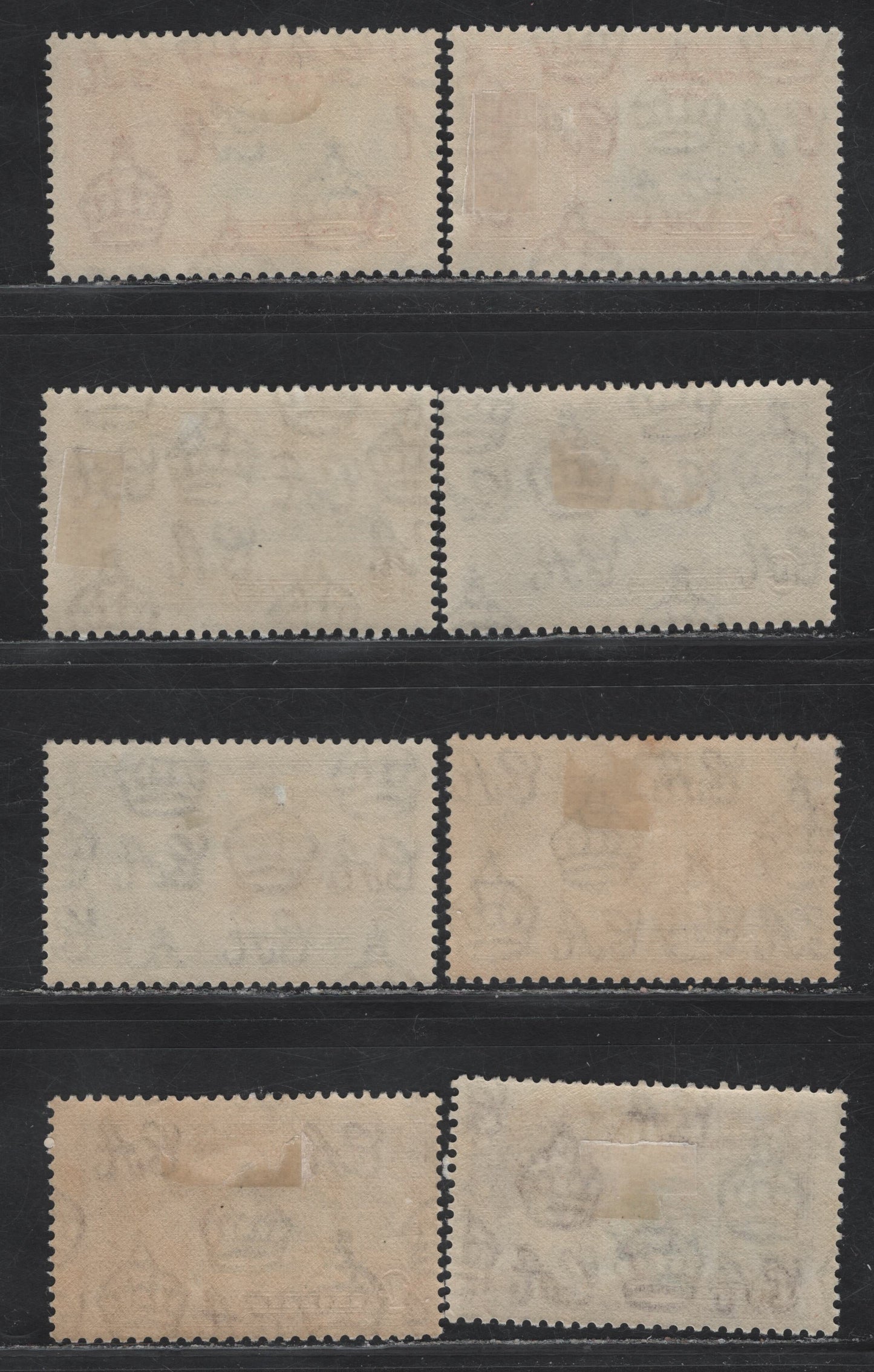 Lot 89 St Christopher & Nevis SG#61-64 1d - 1/- Deep Blue & Scarlet - Slate & Purple KGV & Windsor Castle, 1935 Silver Jubilee Issue, 8 F/VFOG Singles, Shade Lot Showing Subtle Variations Im Frame & Vignette Shades, Two Different Shades Of Each Value
