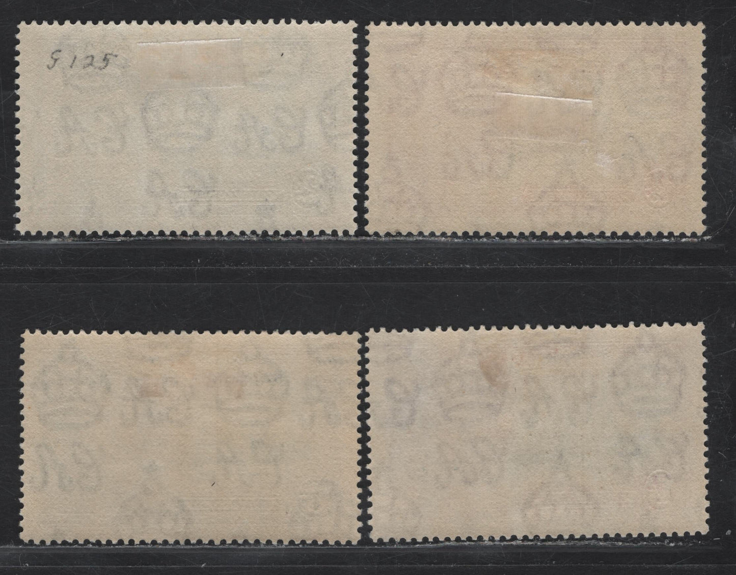 Lot 98 St Helena SG#124-127 1.5d - 1/- Deep Blue - Slate & Purple KGV & Windsor Castle, 1935 Silver Jubilee Issue, 4 VFOG Singles, Basic Hinged Set