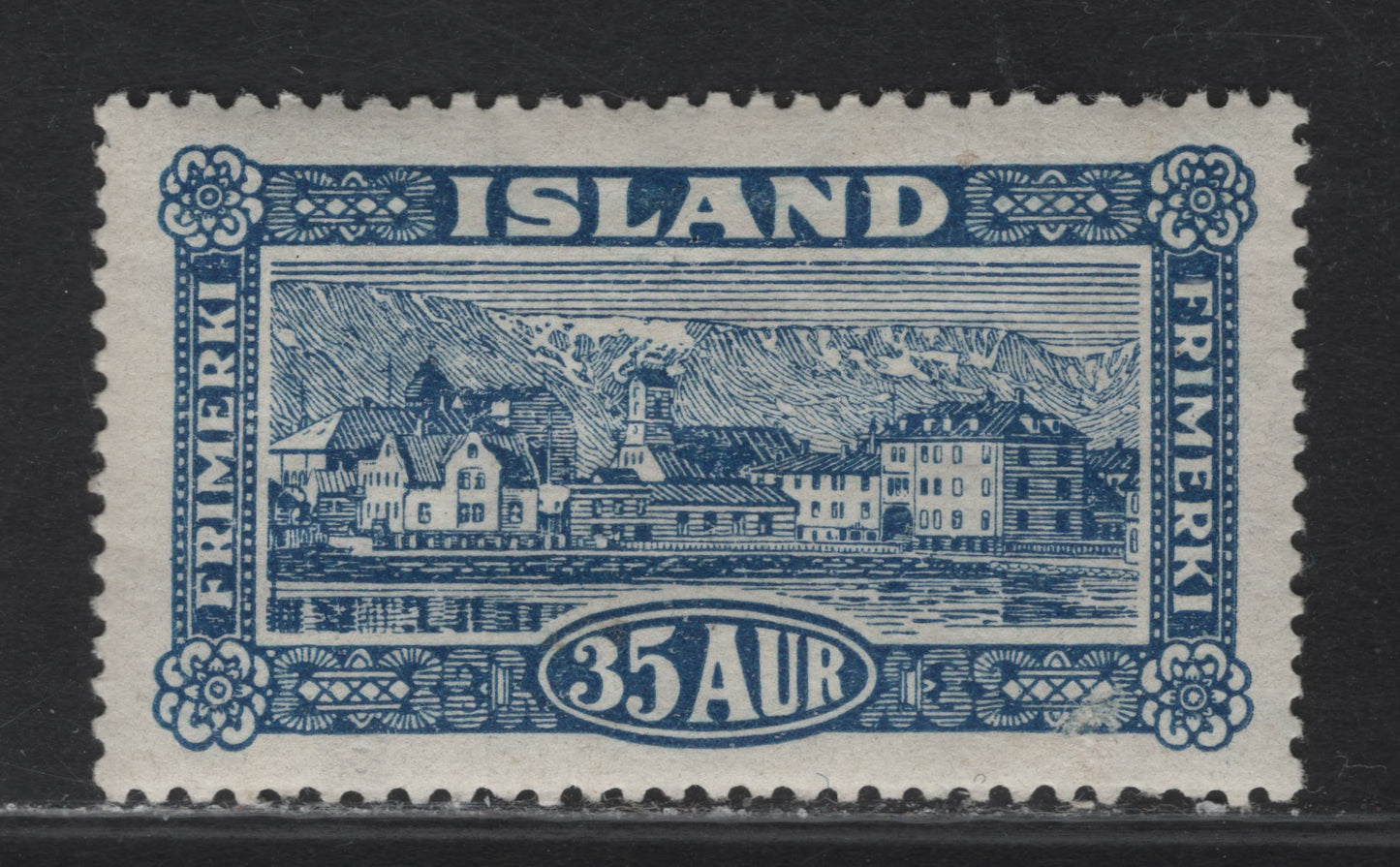 Lot 10 Iceland SC#147 35a Deep Blue & Brown Postal Service, 1925 Postal Services Issue, A VFOG Single