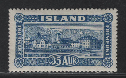 Iceland SC#147 35a Deep Blue & Brown Postal Service, 1925 Postal Services Issue, A VFOG Single
