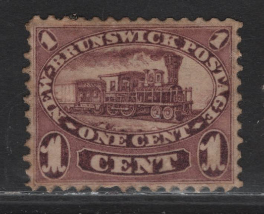 Lot 110 New Brunswick (C) #6 1c Red Lilac Locomotive, 1860 Cents Issue, A VFOG Single, Well Centered, Paper Cents-E, Perf 11.75x12.