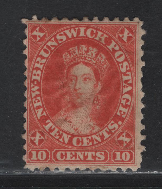 Lot 113 New Brunswick (C) #9 10c Dull Vermillion Queen Victoria, 1860 Cents Issue, A FOG Single, Paper Cents-E, Perf 12x11.75