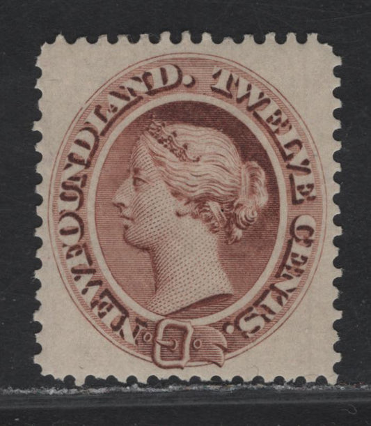 Lot 119 Newfoundland #29 12c Reddish Brown Queen Victoria, 1865-1896 First Cents Issue, A VFOG Single, Paper Cents-Y, Perf 12