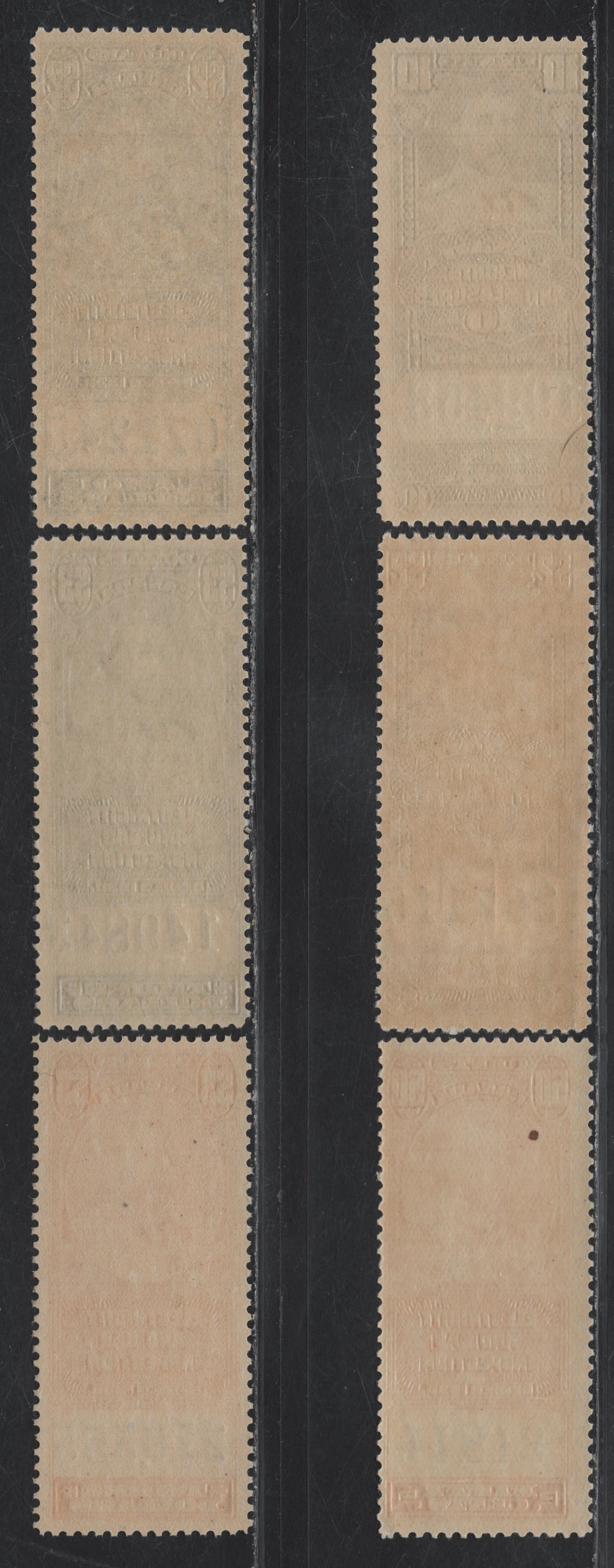 Lot 142 Canada (C) Van Dam#FEG1, FEG6, FEG9-FEG10, FWM61, FWM69 50c - $2 Vermillion - Black Electricity & Gas - Weight & Measures, 1930 Electricity & Gas Inspection - Weight & Measures Issues, 6 F/VFNH Singles