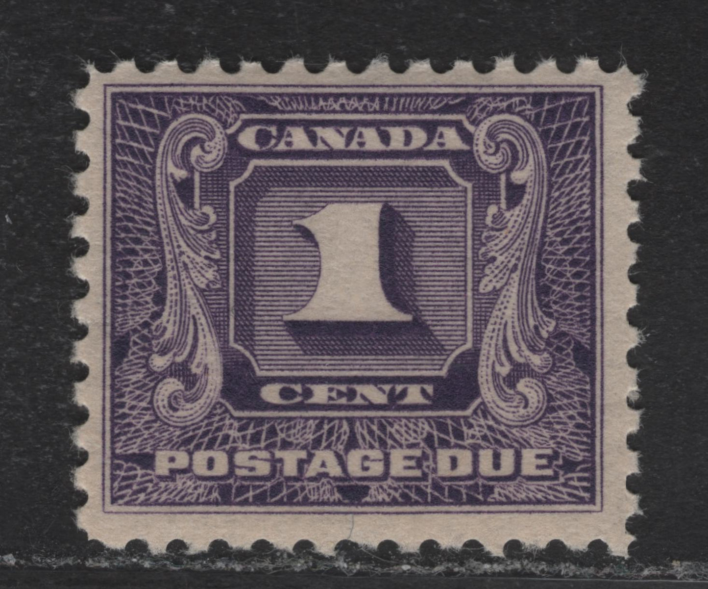 Lot 163 Canada #J6 1c Dark Violet Numeral, 1930-1932 2nd Postage Due Issue, A FNH Single, Paper BABN-C, 21.6x18.5mm Design Size