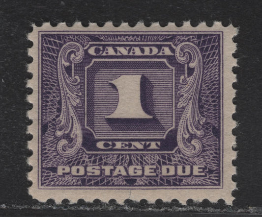 Lot 163 Canada #J6 1c Dark Violet Numeral, 1930-1932 2nd Postage Due Issue, A FNH Single, Paper BABN-C, 21.6x18.5mm Design Size