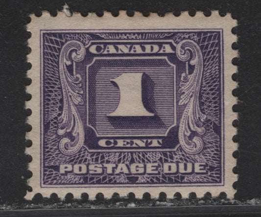 Lot 164 Canada #J6 1c Bluish Violet Numeral, 1930-1932 2nd Postage Due Issue, A VFOG Single, Paper BABN-C, 21.75x18.4mm Design Size, Perf 10.8.