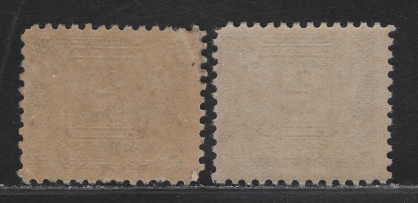 Lot 168 Canada #J7 2c Deep Violet Numeral, 1930-1932 2nd Postage Due Issue, 2 FNH/OG Singles, Papers BABN-J & BABN-D, Perfs 10.9 & 10.9x10.8, Design Size 21.6x18.25mm.