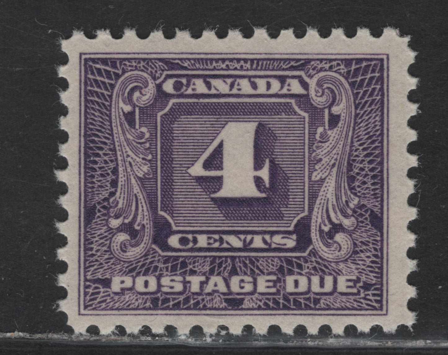 Lot 172 Canada (C) #J8 4c Light Violet Numeral, 1930-1932 2nd Postage Due Issue, A FNH Single, Paper BABN-D, Perf 10.8x10.7, 21.75x18.5mm Design Size.