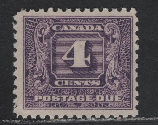 Lot 174 Canada (C) #J8i 4c Light Violet Numeral, 1930-1932 2nd Postage Due Issue, A FNH Single, Paper BABN-D, Perf 10.9x10.8, 21.75x18.3mm Design Size.