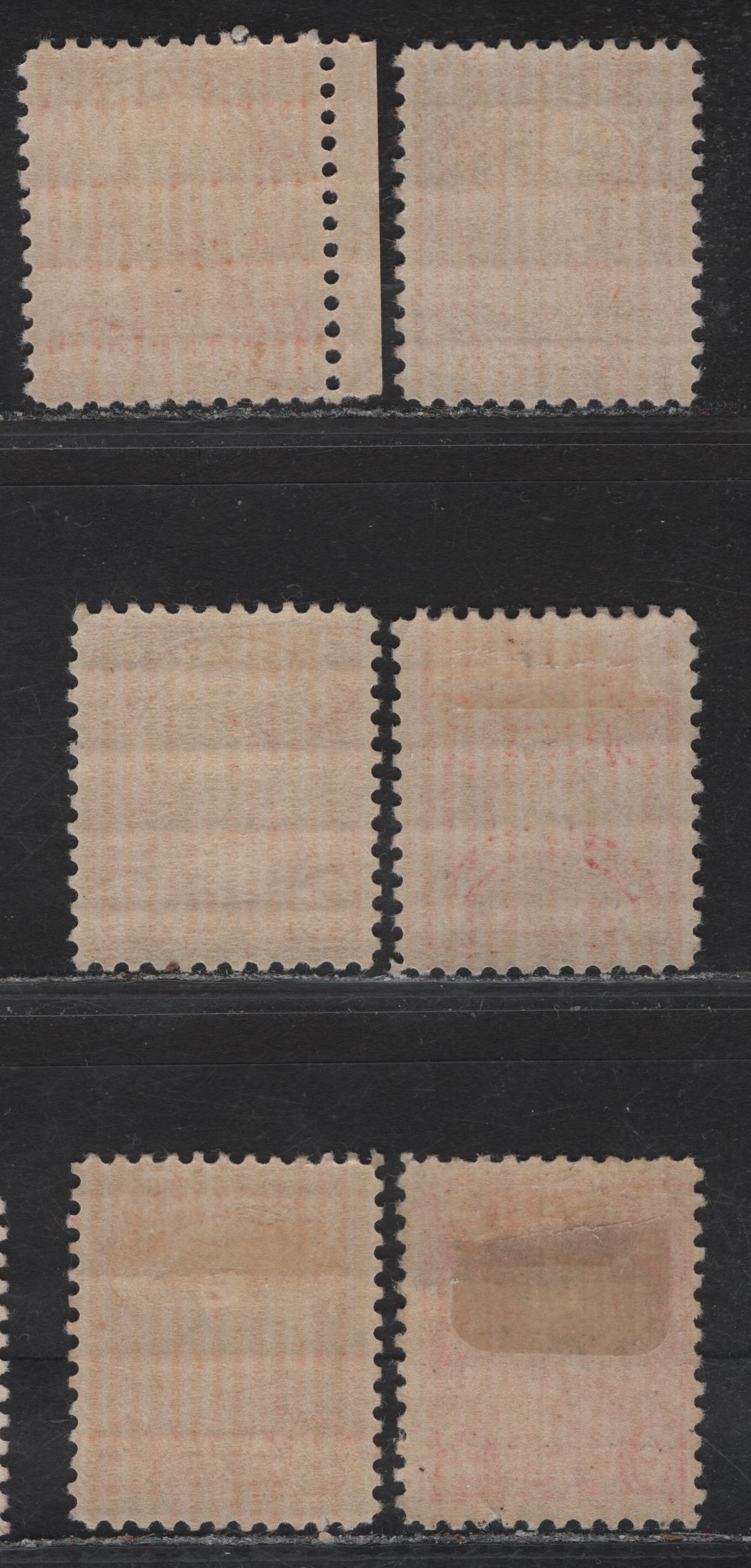 Lot 197 Canada (C) #165 2c Bright Red - Deep Red King George V, 1930-1931 Arch/Leaf Issue, 6 VFOG Singles, Various Papers & Perfs,