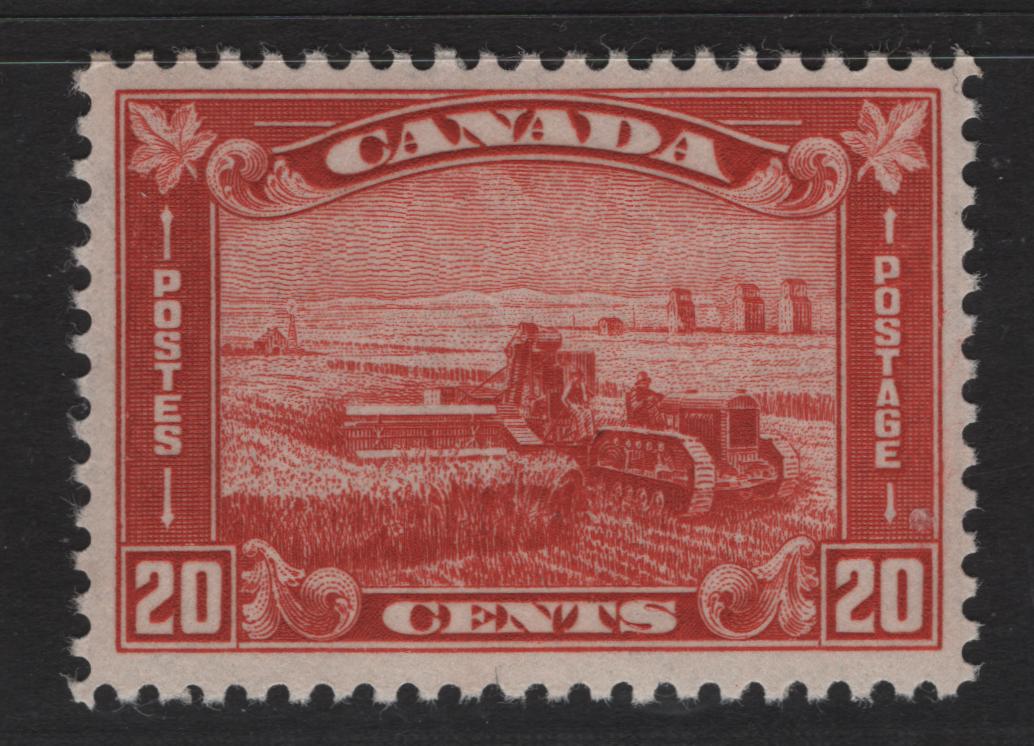 Lot 231 Canada (C) #175 20c Deep Vermillion Harvesting Wheat, 1930-1931 Arch/Leaf Issue, A VFOG Singles, Paper BABN-D, Perf 10.9x10.8
