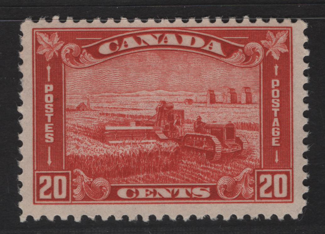 Lot 232 Canada #175 20c Deep Vermillion Harvesting Wheat, 1930-1931 Arch/Leaf Issue, A FNH Single, Paper BABN-D, Perf 10.9x10.8