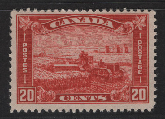 Lot 232 Canada #175 20c Deep Vermillion Harvesting Wheat, 1930-1931 Arch/Leaf Issue, A FNH Single, Paper BABN-D, Perf 10.9x10.8