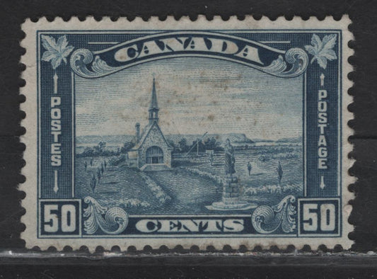 Lot 241 Canada #176 50c Dull Blue Grand Pre, 1930-1931 Arch/Leaf Issue, A Fine Unused Single, Paper BABN-V, Perf 10.9, Some Light Soiling Which May Come Out With A Good Soak.