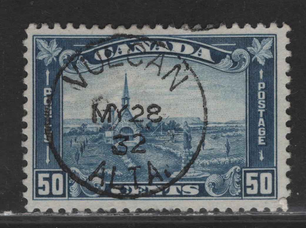 Lot 243 Canada (C) #176 50c Deep Milky Blue Grand Pre, 1930-1931 Arch/Leaf Issue, A Very Fine Used Single, Paper BABN-B, Perf 10.9x10.8, SON May 28 1932 Vulcan, Alberta CDS Cancel.