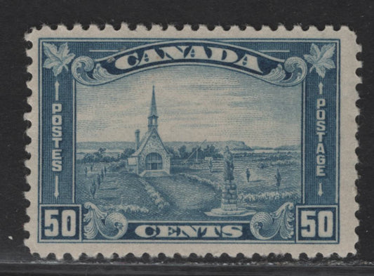 Lot 244 Canada (C) #176i 50c Pale Milky Blue Grand Pre, 1930-1931 Arch/Leaf Issue, A FOG Single, Paper BABN-B, Perf 10.9