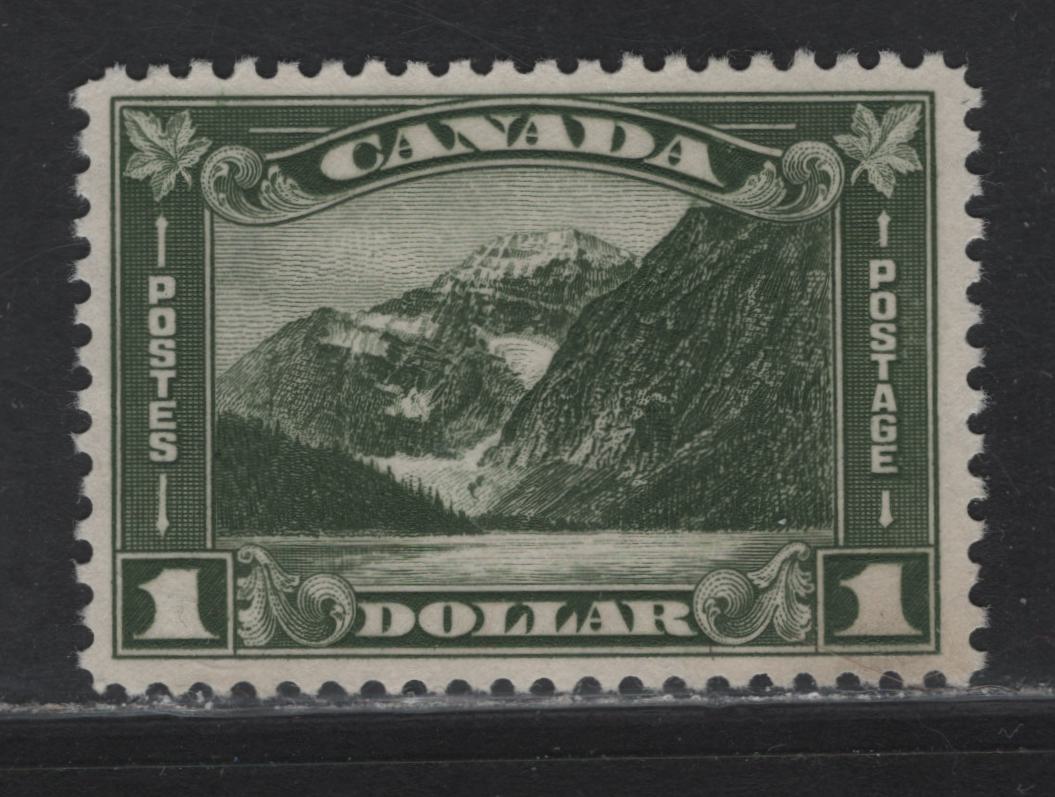 Lot 246 Canada (C) #177 $1 Brighter Bronze Green Mt Edith Cavell, 1930-1931 Arch/Leaf Issue, A Very Fine Unused Single, Paper BABN-B, Perf 11x10.8