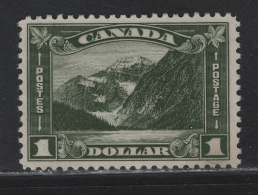 Lot 246 Canada (C) #177 $1 Brighter Bronze Green Mt Edith Cavell, 1930-1931 Arch/Leaf Issue, A Very Fine Unused Single, Paper BABN-B, Perf 11x10.8