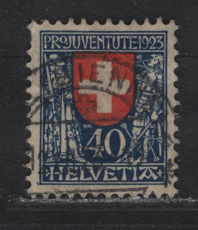 Switzerland SC#B20 40c Blue & Red Cross, 1920 Semi Postal Issue, A Very Fine Used Single