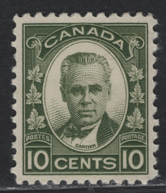 Canada #190 10c Olive Green George-Etienne Cartier, 1931 George-Etienne Cartier Issue, A VFOG Single, Paper BABN-CC, Perf 10.8