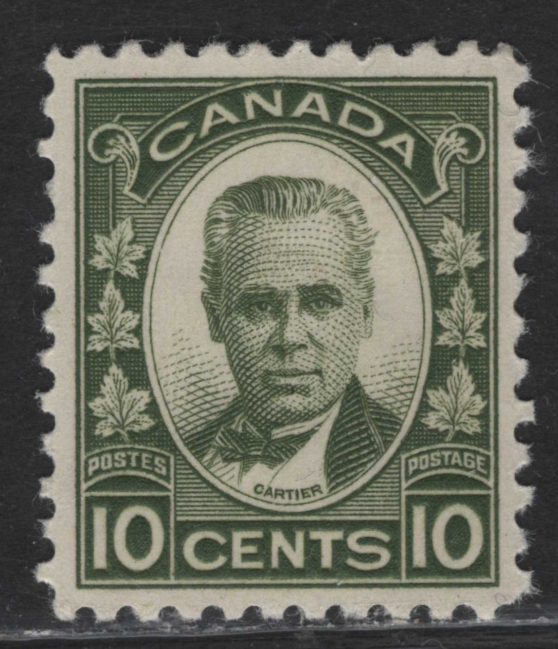 Lot 265 Canada #190 10c Olive Green George-Etienne Cartier, 1931 George-Etienne Cartier Issue, A VFOG Single, Paper BABN-CC, Perf 10.8