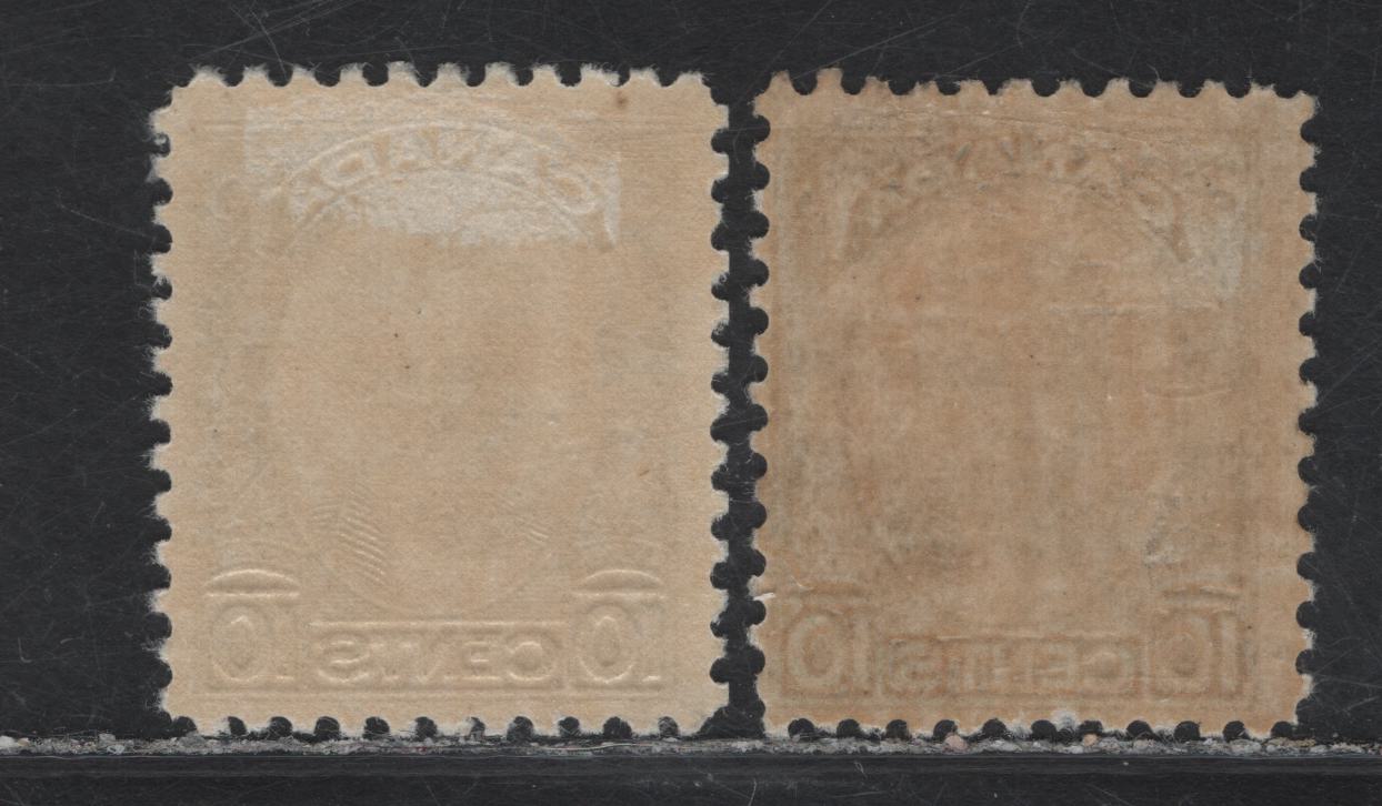 Lot 266 Canada #190 10c Dull Bronze Green - Light Olive Green George-Etienne Cartier, 1931 George-Etienne Cartier Issue, 2 FOG Singles, Papers BABN-B & BABN-CC, Perfs 10.95x10.9 & 11.75x10.9