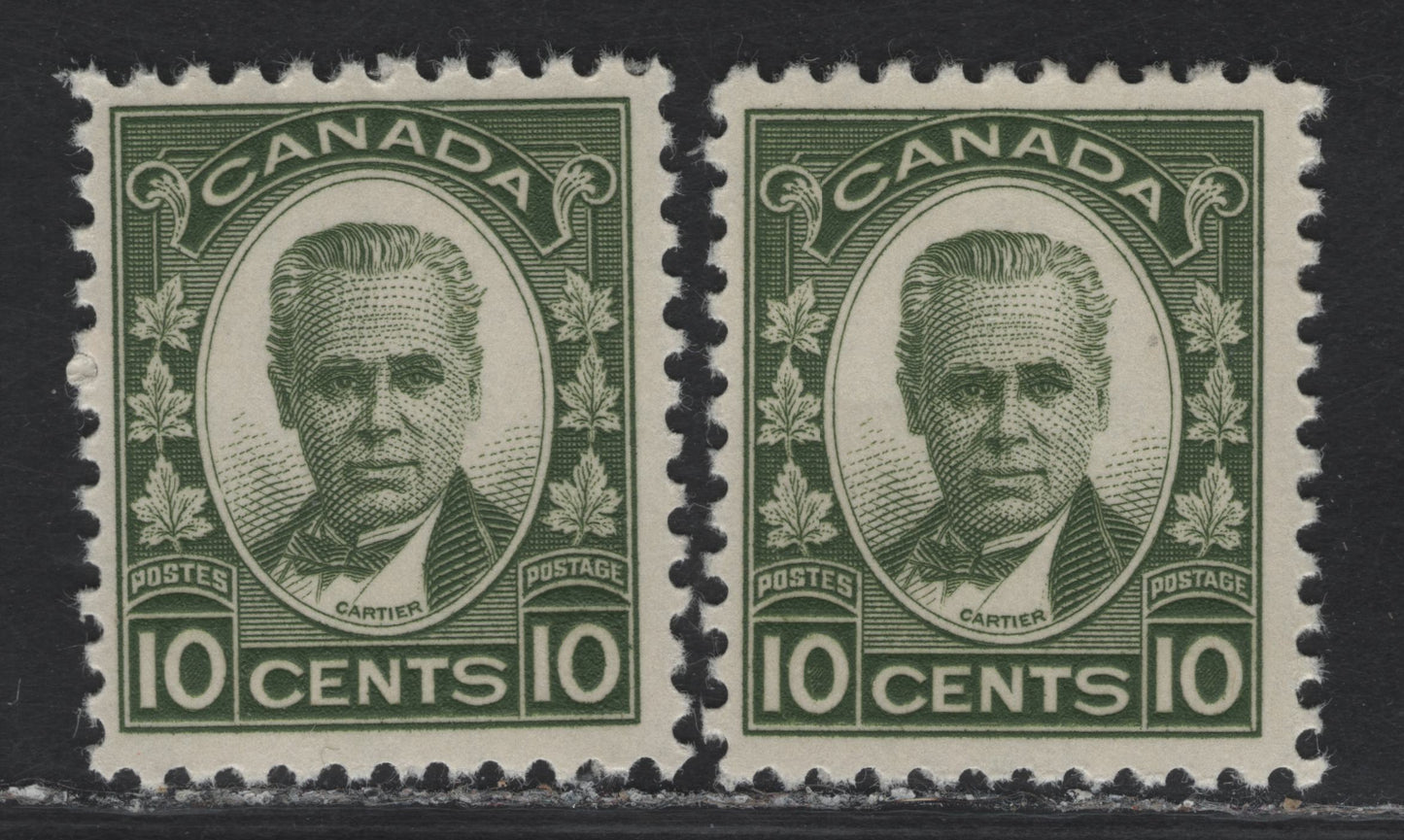 Lot 267 Canada (C) #190 10c Olive Green - Light Olive Green George-Etienne Cartier, 1931 George-Etienne Cartier Issue, A VFOG Single, Paper BABN-CC, Perfs 10.8 & 10.9x10.8