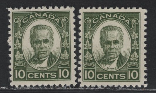 Lot 267 Canada (C) #190 10c Olive Green - Light Olive Green George-Etienne Cartier, 1931 George-Etienne Cartier Issue, A VFOG Single, Paper BABN-CC, Perfs 10.8 & 10.9x10.8