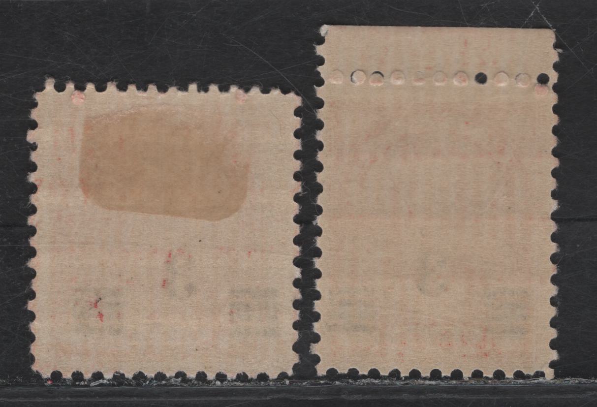 Lot 276 Canada #191 3c on 2c Scarlet Red King George V, 1932 Arch/Leaf Provisional Issue, 2 VFOG/NH Singles, Paper BABN-M, Showing Two Prominent Shifts Of The Surcharge