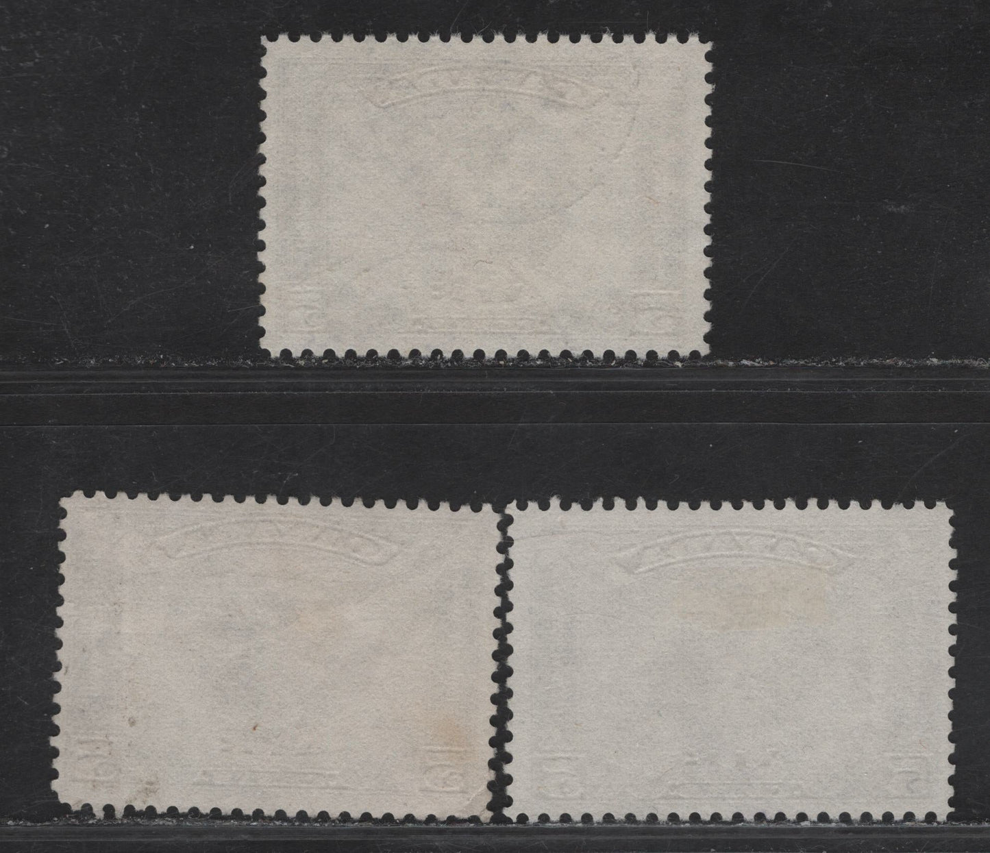 Lot 285 Canada #C2 5c Deep Olive Brown, Olive Brown & Light Olive Brown Mercury With Scroll, 1930 Airmail Issue, 3 Fine/Very Fine Used Singles, Paper BABN-V, Perfs 10.9 & 11x10.9