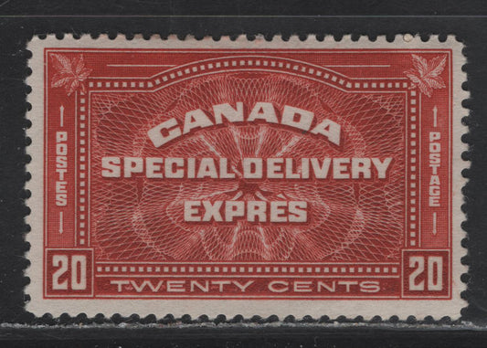 Lot 286 Canada (C) #E4 20c Deep Brownish Vermillion Special Delivery, 1930 Special Delivery Issue, A VFOG Single, Paper BABN-DD, Perf 11.85