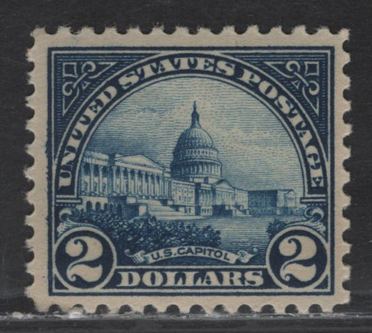 Lot 30 United States SC#572 $2 Dark Blue Lincoln Memorial, 1922-1925 4th Bureau Issue, A VFNH Single, Flat Plate Printing