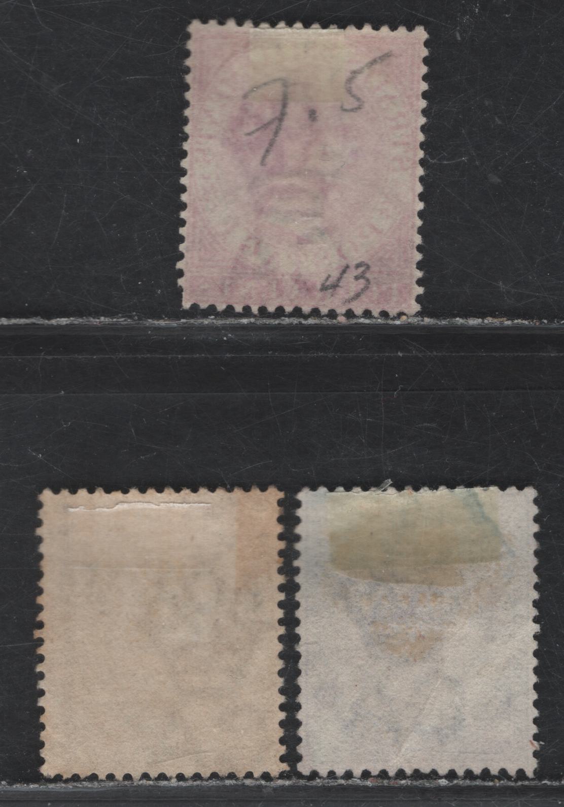 Lot 49 Malaya - Straits Settlements (C) SG#51-53 4c - 10c Rose - Slate Queen Victoria, 1882 Queen Victoria Keyplate Issue, 3 Very Fine Used Singles, Crown CA Wmk