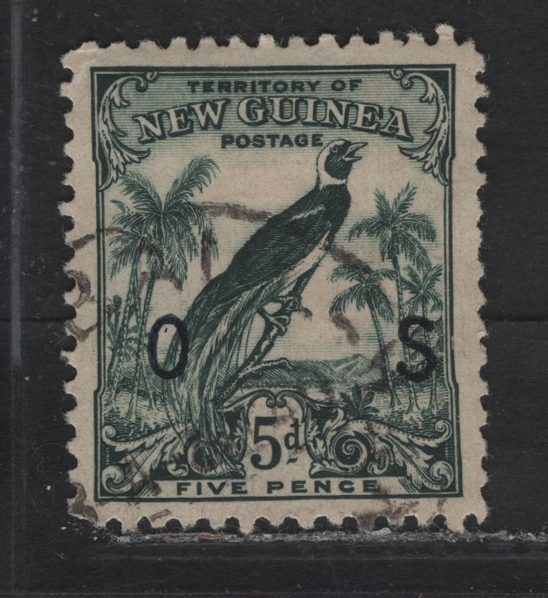 Lot 63B New Guinea (C) SG#O49 5d Deep Blue Green Bird of Paradise, 1932-1934 Bird of Paradise Official Issue, A Very Fine Used Single