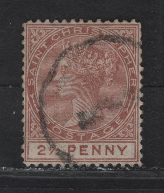 Lot 67 St Christopher (C) SG#7 2.5d Red Brown Queen Victoria, 1870-1882 Queen Victoria Issue, A Very Fine Used Single, Crown CC Wmk