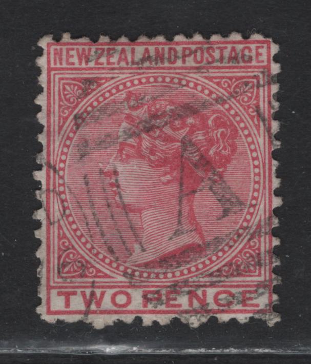 Lot 76 New Zealand (C) SG#153 2d Rose Queen Victoria, 1874-1878 Queen Victoria Sidefaces Issue, A Very Fine Used Singles, Perf 12.5