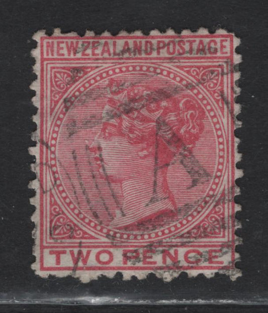 Lot 76 New Zealand (C) SG#153 2d Rose Queen Victoria, 1874-1878 Queen Victoria Sidefaces Issue, A Very Fine Used Singles, Perf 12.5