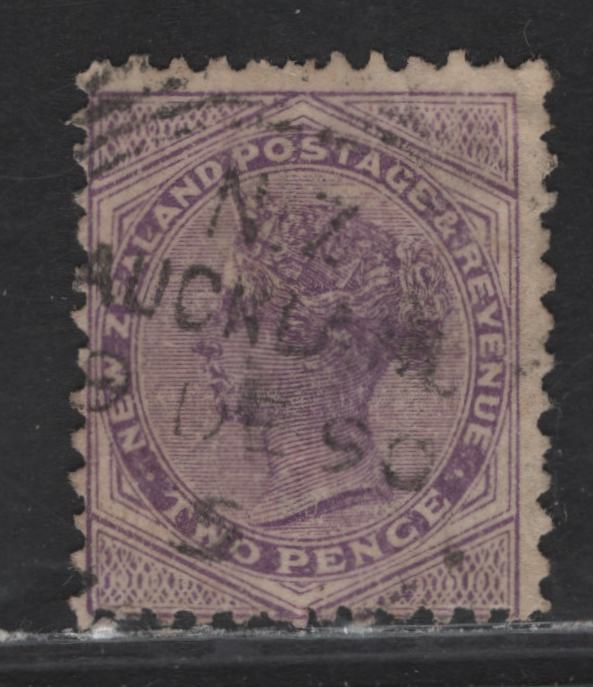 Lot 91 New Zealand (C) SG#209 2d Purple Queen Victoria, 1888-1895 Queen Victoria Sidefaces Issue, A Fine Used Single, Perf 12x11.5, Paper With Vertical Mesh, Wmk Star & NZ With 4mm Gap Between Star & NZ.