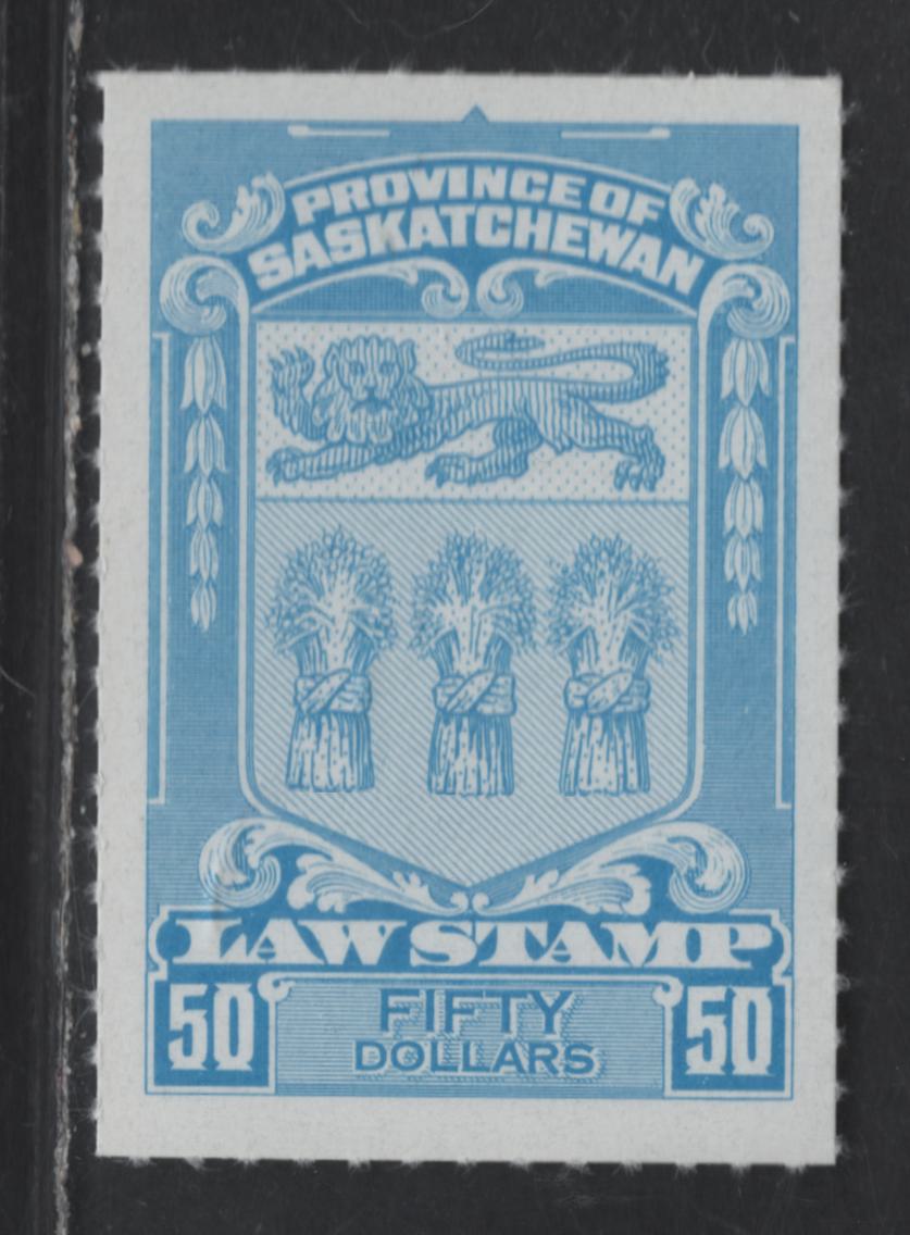 Lot 129 Canada (C) Van Dam#SL78 $50 Light Blue Arms, 1868 Rouletted 4th Law Issue, A VFNH Single